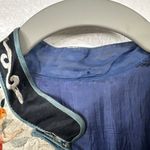 VINTAGE Mandarin Kimono Silk Robe Hand Embroidered Geisha Oriental Jinhua MED Blue Photo 9