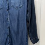 Cloth & Stone  Dark Blue Chambray Long Sleeve Mini Shirt Dress - Size Small Photo 3