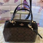 Coach NWOT Brown and Black Signature Shoulder Bag Photo 0