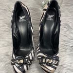 Shiekh 🆕  Black and Zebra Wedge with Buckle Accent Photo 5