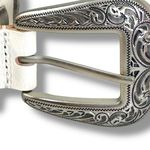 Urban Outfitters Western Bohemian Leather Studded Belt Off White Silver Medium Photo 2