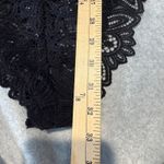 Free People Intimately  Bodysuit Medium Black Floral Lace Ruffle Whimsigoth Bells Photo 13