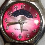 Faded Glory Vintage  moon phase date women’s watch pink dial silver tone running Photo 2