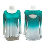 Z by Zobha Teal Ombre Lightweight Long Sleeve Top Size Small Green Photo 1