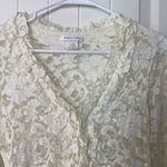 Kay Celine EUC Vintage women’s lace floral paisley stretch 3/4 sleeve blouse top Photo 3