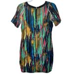 Nümph Henriette Multicolor Short Sleeve Abstract Dress Sz S Artistic Print Chic Black Photo 3