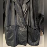 Preston & York Vtg 80s Leather Coat sz M BLack Embossed Paisley Suede Modern Photo 2