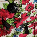 Moncler NWT Red Floral Cream Base Chic Edgy Feminine Grenoble Ski Pants Size 42 Photo 3