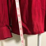 Modcloth NWOT Comprehensive Charm Crimson Dark Red Sheer Blouse Medium New Photo 8