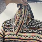 Monteau Blue Intarsia Knit Open Front Hooded Duster Knee-Length Cardigan size S Photo 5