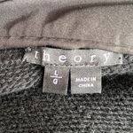 Theory black wool fox collar long sweater cardigan jacket large Photo 5