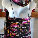 XScape black floral ruched corset top Photo 2