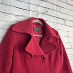 Vintage SOL Red Baby Alpaca Wool Pea Coat Black Buttons Fitted Preppy M Chic 90s Size M Photo 2