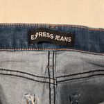 Express Jeans sz 6 faded feathered distressed cropped legging jean EUC Blue Photo 7