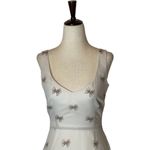 BB Dakota  Revolve White Fit And Flare Mini Dress With Gray Bow Print Size‎ 0 Photo 3