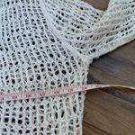 Katie Todd Weave Crochet Cardigan Boho Sz M Medium Cover Up White Ribbon Trim Photo 6