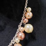 Liz Claiborne Women's  Gold Tone Faux Pearl Adjustable Chain Necklace Photo 2