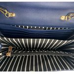 Urban Expression Urban Expressions Blue Vegan Leather Cross Body Clutch Purse Gold Chain Strap Photo 9