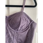 No Boundaries Y2K Victorian Purple Babydoll Coquette Large Lace Crop Top Festival Boho Etheria Photo 2