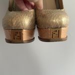 Fendi Gold Pumps With Logo Photo 6