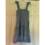 J.Crew cotton denim smocked ruffle sleeve dress size xs Blue Photo 2