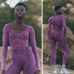 Free People Movement Good Karma Corset Long Sleeve Purple Onesie Size M Photo 1