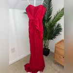 Revolve FAVIANA Red Strapless Evening Knot‎ Front Mermaid Sweetheart Gown 0 Photo 4