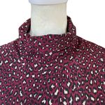 Susan Graver burgundy and black leopard print long sleeve pullover turtleneck S Photo 5
