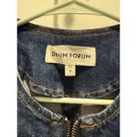 Aritzia Denim Forum Front Zipper Denim Blue Jean Mini Dress with 3/4 Sleeve 0 Photo 1