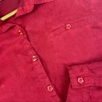 Chico's Chico’s Red Faux Suede Button Up Long Sleeve Oversize Shirt 1 S 6 Photo 2
