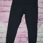 Glyder  THICK KNIT WIDE TOP WAISTBAND YOGA ATHLETIC BLACK LEGGINGS LARGE Photo 0