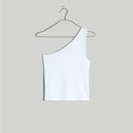 Madewell Brightside Rib One-Shoulder Tank in Eyelet white Size XSmall NWT Photo 1