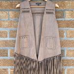 Gracia  Faux Suede Fringed Boho Cut Out Vest medium Photo 0