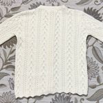 Vintage Cable Knit Cardigan Sweater Cream S Small M Medium L Large Photo 2