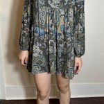 Free People  Rain or Shine Mini Dress Tunic Bohemian Floral Paisley Print Sz S Photo 2