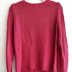 H&M Cable Knit Long Sleeve Sweater, Classic Woven Sweater, Pink/Red, Size Small Photo 13