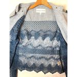 Chelsea And Walker Jacket Women 4 Blue Crochet Lace Mario Denim Jacket Preppy Photo 10