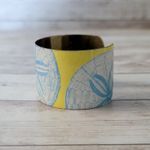 Vintage Two's Company Cuff Bracelet Sand Dollar Blue Yellow Photo 1