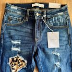 KanCan Jeans NWT Vienna Super Skinny Stretch Distressed Animal Print Size 5/26 Blue Photo 3
