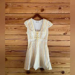 Urban Outfitters The East Order Erin Lace Up Square Neck Cottage Core M dress Yellow Size M Photo 4