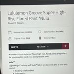 Lululemon  Groove Super High Rise Flared Pant *Nulu Roasted Brown Sz4 Photo 3