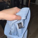 SheIn Seersucker boxer shorts logo patch high waisted rise striped Photo 3