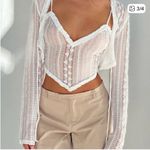Tiger Mist  White Lace Long Sleeve Top Photo 2