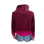 Terez Pink Ombre Oversized Sweater LARGE Fold Over Quarter Zip Soft Holiday $380 Photo 7