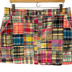 Old Navy  Multicolor Patchwork Plaid Mini Skirt Size 10 Mardi Gras City Chic Photo 0