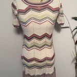 Missoni M Knit Dress Chevron Stripe Multicolor Short Sleeve Italy Photo 0
