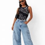 Ivy Park  Broken Logo Bodysuit by Beyoncé – Black White Graphic – Size M Photo 11