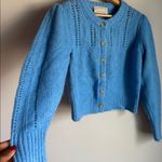 Everlane The Cloud Cardigan Sweater Wool Alpaca Knit Puff Sleeve In Blue Small Photo 4
