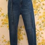 High rise belted skinny jeans size M Blue Size M Photo 0