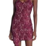 Bailey blue NWT Max + Ash Burgundy Metallic Lace Mini Dress Photo 0